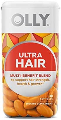 OLLY Ultra Strength Hair Softgels, Supports Hair Strength, Health and Growth, Biotin, Keratin, Vitam | Amazon (US)