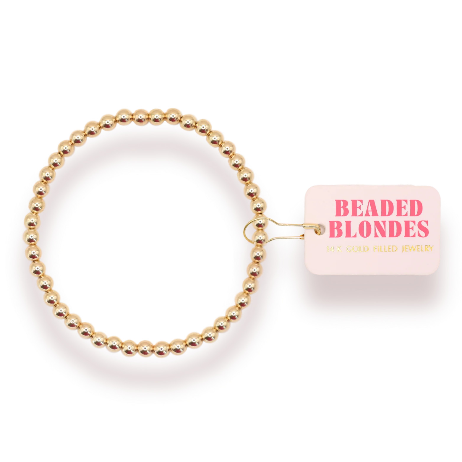 4MM Gold Beaded Bracelet | Beaded Blondes