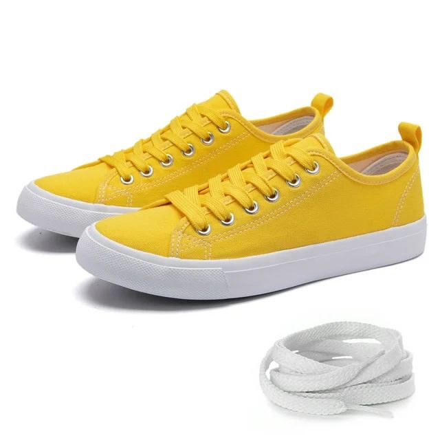 The Fashion Supply Skylar Canvas Women's Sneakers - Canvas Shoes for Women Sneakers, Comfortable ... | Walmart (US)