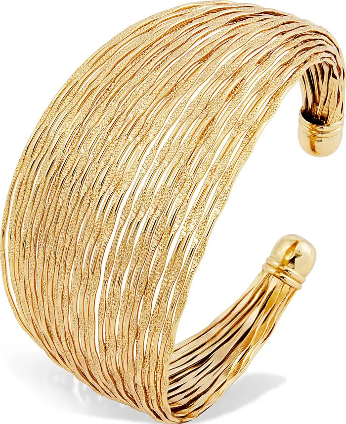 SAVVY CIE JEWELS 18K Gold Plate Multiband Cuff Bracelet | Nordstromrack | Nordstrom Rack