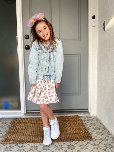 Girls floral spring dress, Nike high tops and birthday headband  

#LTKkids #LTKfamily #LTKfindsunder50