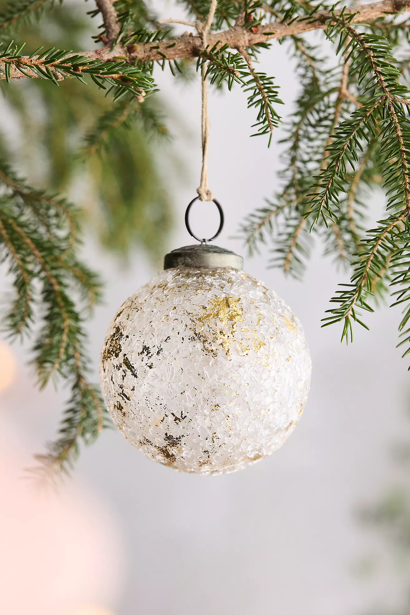 Golden Flakes Glass Globe Ornament | Anthropologie (US)