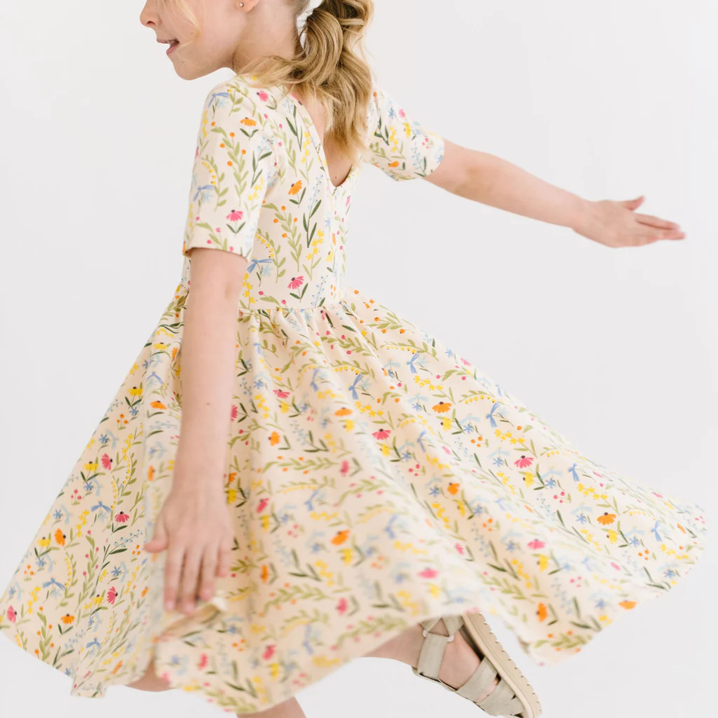 THE SHORT SLEEVE BALLET DRESS IN SPRING GARDEN | Alice + Ames