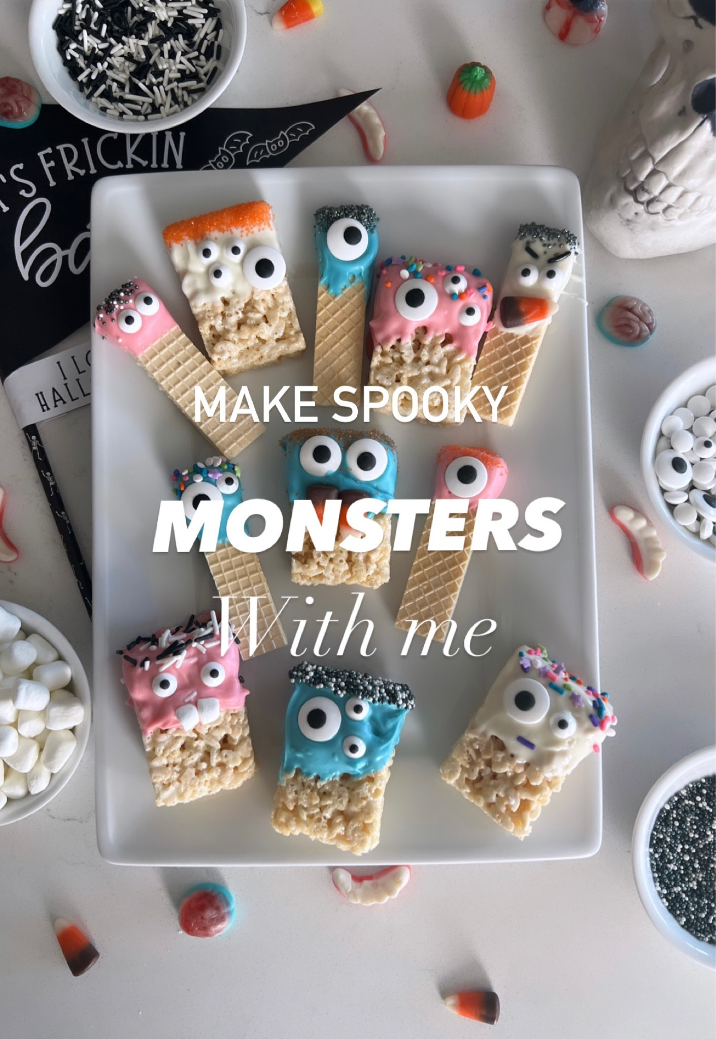  The easiest monster wafers and Rice Krispie treats! Make for the kids, or let the kids join in! Low mess, less stress!!!!

.
.
.
.
.
[halloween treats, halloween diy, halloween, spooky season, halloween recipes, treats, trick or treat, monsters, dessert]
.
#halloweendecor #halloweenhome #diyhalloween #halloweendiy #spookyseason #halloweencrafts #halloweentreats #dessert #halloweendesserts #party #trickortreat #halloweenhomedecor #halloween #monsters

#LTKHalloween #LTKkids #LTKfamily