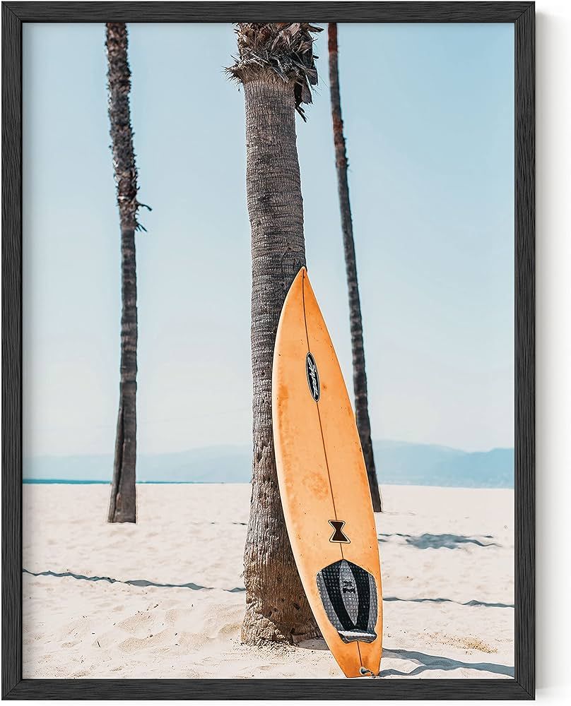 HAUS AND HUES Surf Art and Beach Pictures Wall Art - Palm Trees Poster California Wall Art | Cali... | Amazon (US)