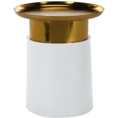 Zenith Tray Top Side Table - ACC3200 - Gold/White - Safavieh | Target