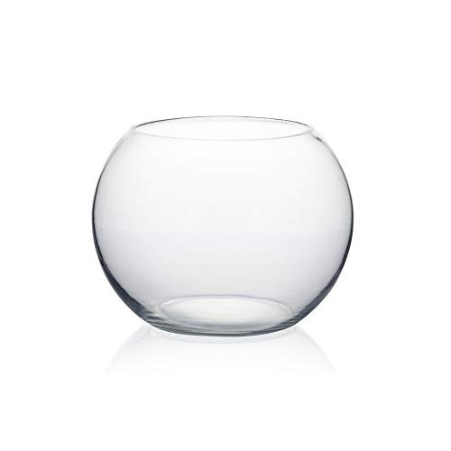 WGV Bowl Glass Vase, Diameter 8", Height 6", Open Width 5", (Multiple Sizes Choices) Clear Bubble... | Amazon (US)