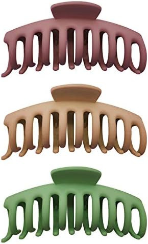 MJIYA Hair Claw Clips Hair Accessories for Women Strong Hold Large Hair Clip (Matte Green+Apricot... | Amazon (US)