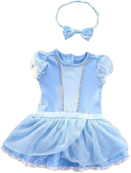 Dressy Daisy Baby Girl Princess Romper Costumes Onesie Dress Bodysuit with Headband Halloween Bir... | Amazon (US)