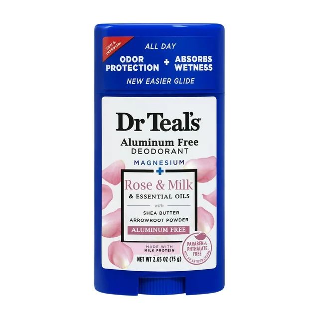 Dr Teal's Aluminum Free Deodorant, Rose & Milk, 2.65 oz | Walmart (US)