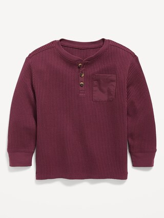 Long-Sleeve Waffle Knit Henley T-Shirt for Toddler Boys | Old Navy (US)
