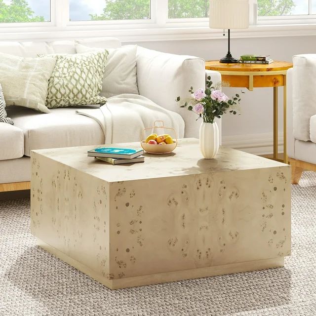 Dextrus Minster Square Coffee Table, Exquisite Burl Wood Craftsmanship, Unique Grain Patterns, Mo... | Walmart (US)