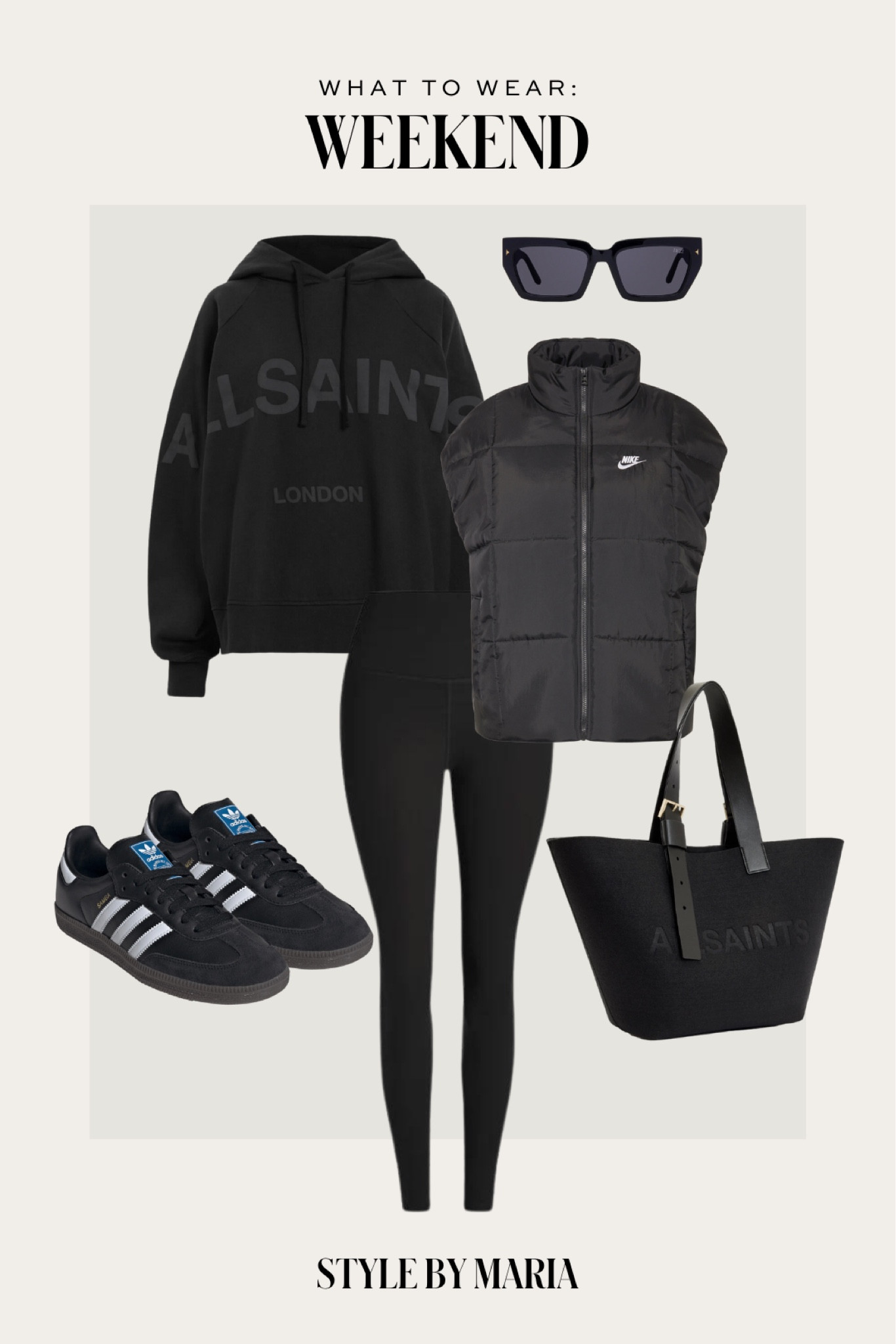 Casual fall outfit on sale
Nike puffer vest
AllSaints hoodie on sale
AllSaints tote bag on sale
Adidas samba sneakers in stock 

#LTKSaleAlert #LTKActive #LTKSeasonal