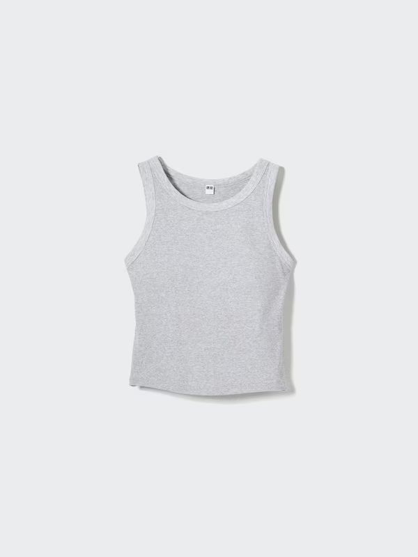 Ribbed Cropped Sleeveless Bra Top (Ringer) | UNIQLO (UK)