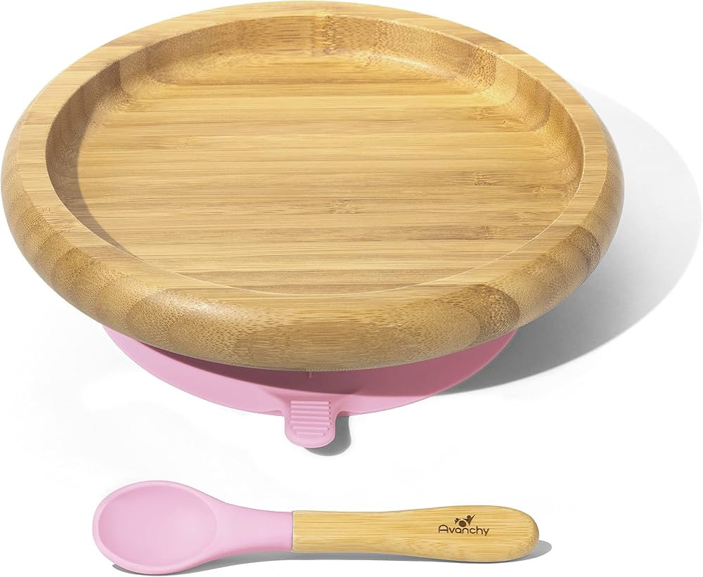 Avanchy® Classic Baby Plates Non Divided Bamboo with Suction for Babies Kids Toddler Food with S... | Amazon (US)