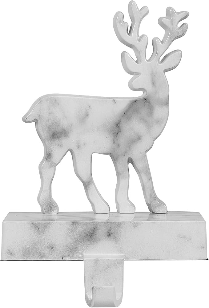 Northlight 7.5" White and Black Marbled Standing Deer Christmas Stocking Holder | Amazon (US)