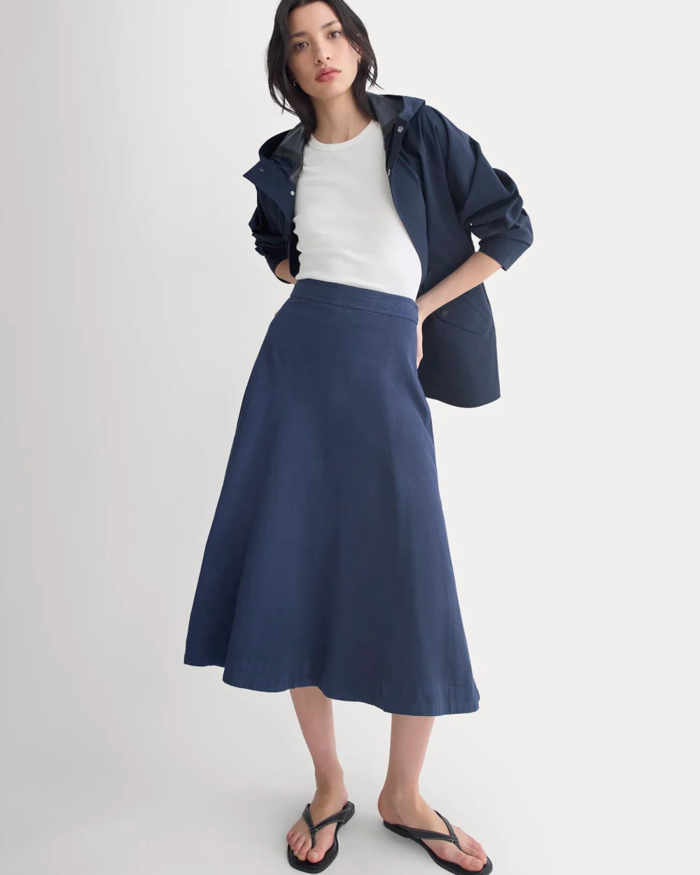 Seamed Midi Skirt | Navy | Everlane