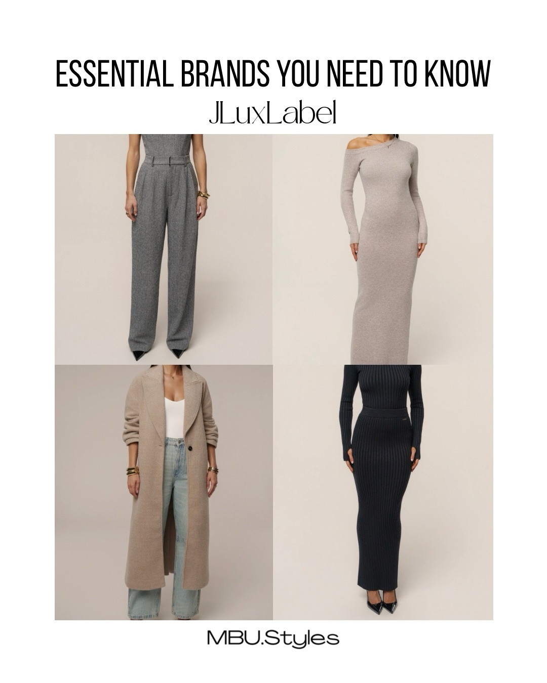 This is the last sneak peek before launch day 🤍⁣
⁣
In my upcoming e-book, The Timeless Closet: A Guide to Building a Wardrobe That Lasts, The Essentials Edit, I break down not only what essentials to invest in, but where to actually find them.⁣
⁣
Today I’m sharing three of the brands featured inside, because building a timeless wardrobe isn’t about buying more.⁣
⁣
Brand: JLux Label

It’s about buying better.⁣
⁣
We launch February 20th ✨⁣
Two days to go.⁣
⁣
#MBUStyles #TimelessCloset #WardrobeStylist #CapsuleClosetGuide #IntentionalStyle #ClassicStyle #EverydayChic #StyleTipsDaily #ClosetStaples #MinimalWardrobe #FashionEducation #StyleInspoDaily #NeutralStyle 

#LTKootd #LTKWorkwear