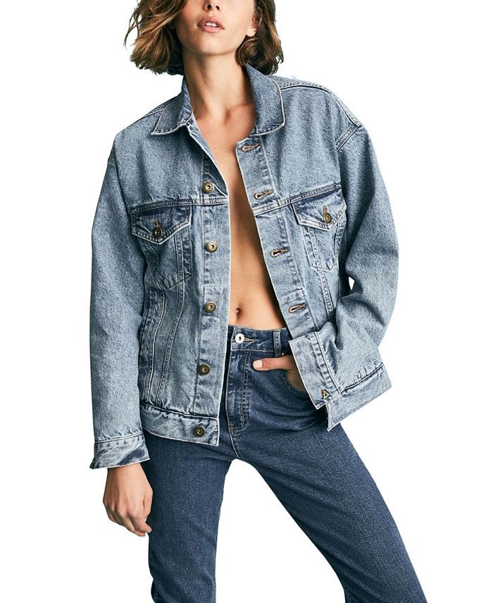 COTTON ON Women's Ultimate Oversized Denim Jacket & Reviews - Jackets & Vests - Juniors - Macy's | Macys (US)