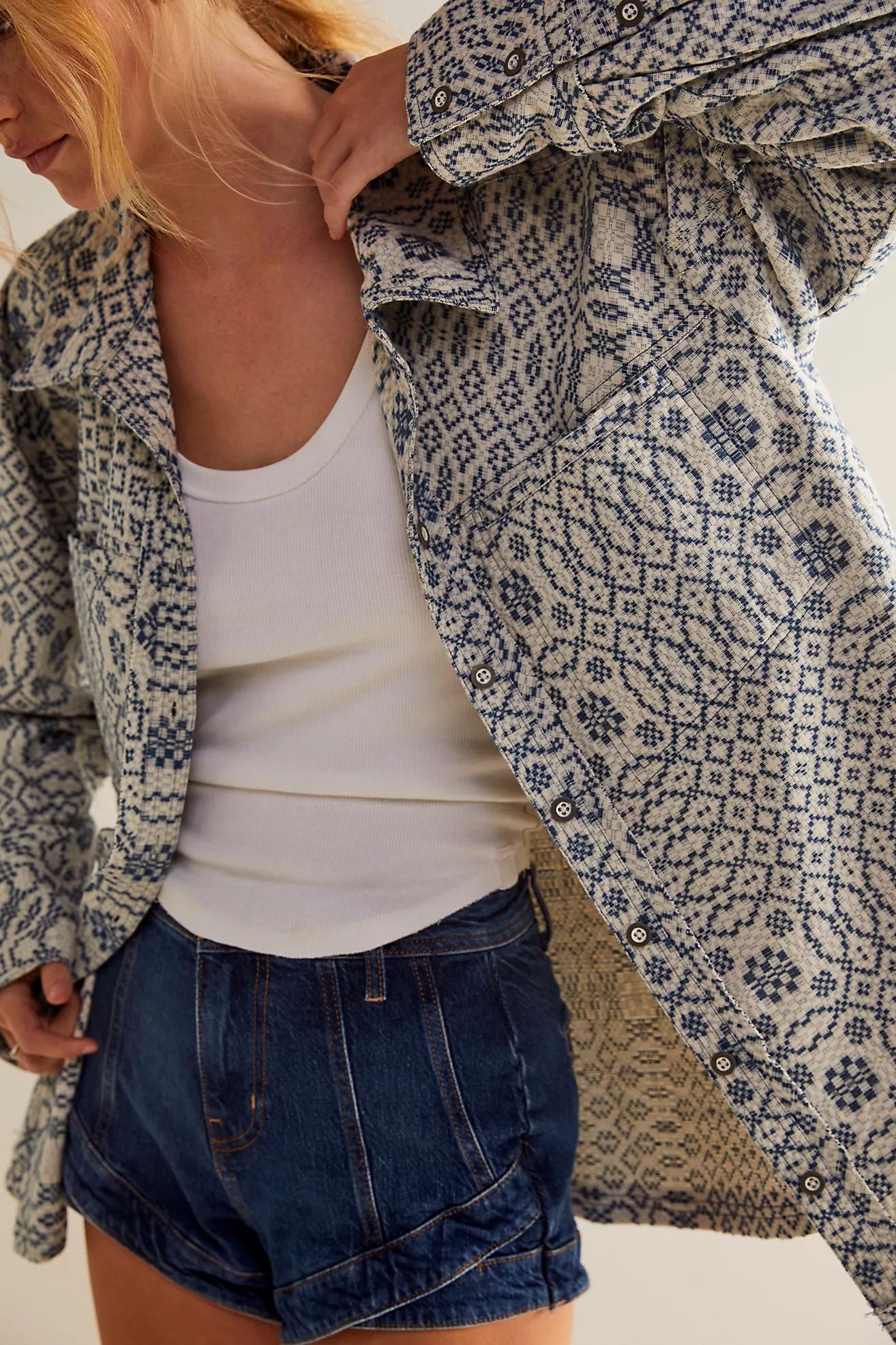 So Long Summer Jacquard Buttondown | Free People (Global - UK&FR Excluded)