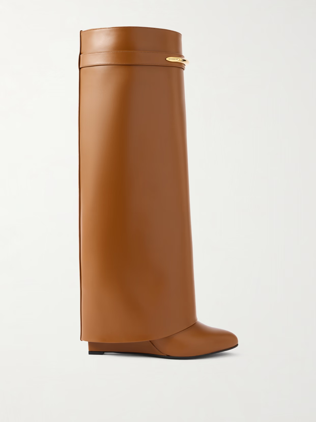 Givenchy - Shark Leather Knee Boots - Brown | NET-A-PORTER (US)