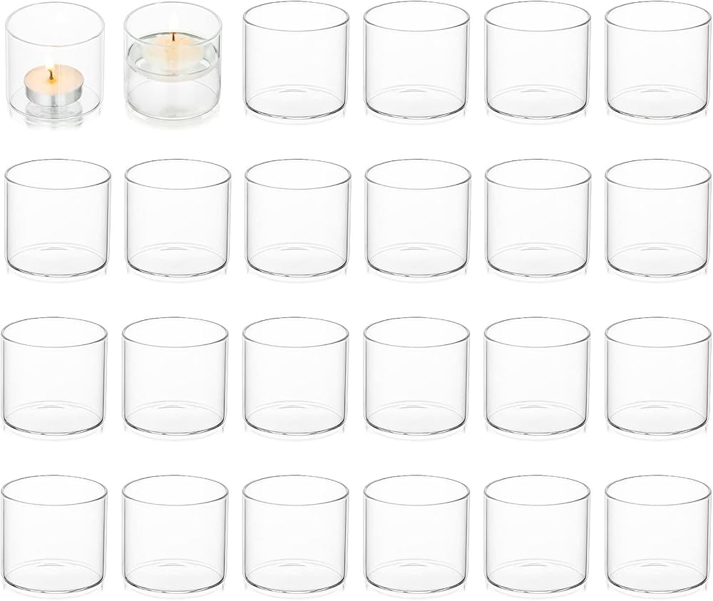Votive Tea Light Holders Bulk - Clear Glass Tealight Candle Holder for Floating Candle as Candlel... | Amazon (US)