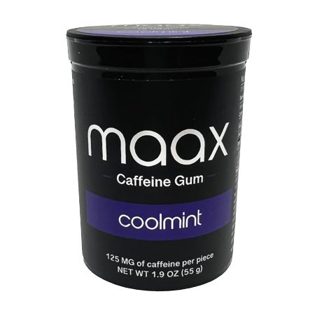 Maax Caffeine Gum | 100mg of caffeine per piece | Coolmint | 125 total pieces per box | Walmart (US)