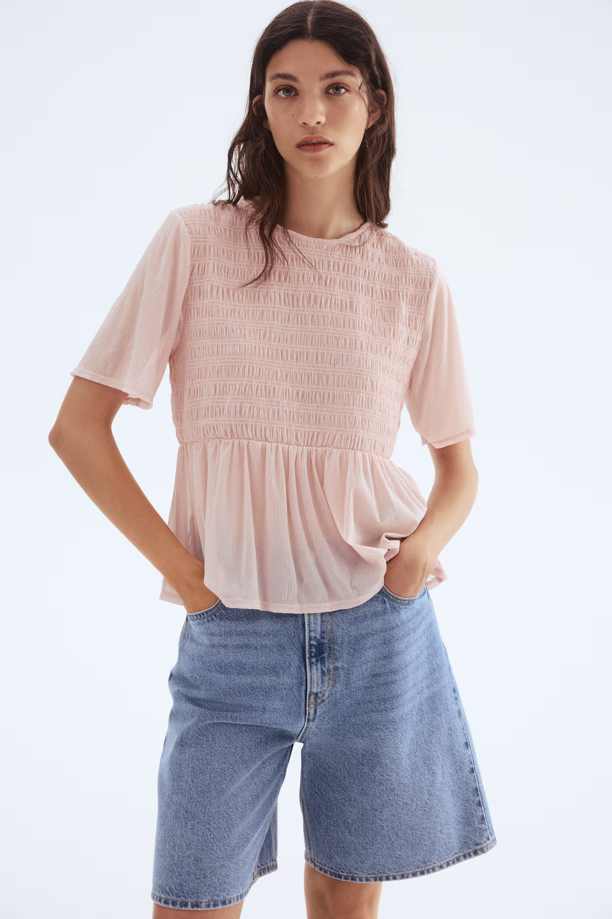 Smocked peplum top | H&M (UK, MY, IN, SG, PH, TW, HK)