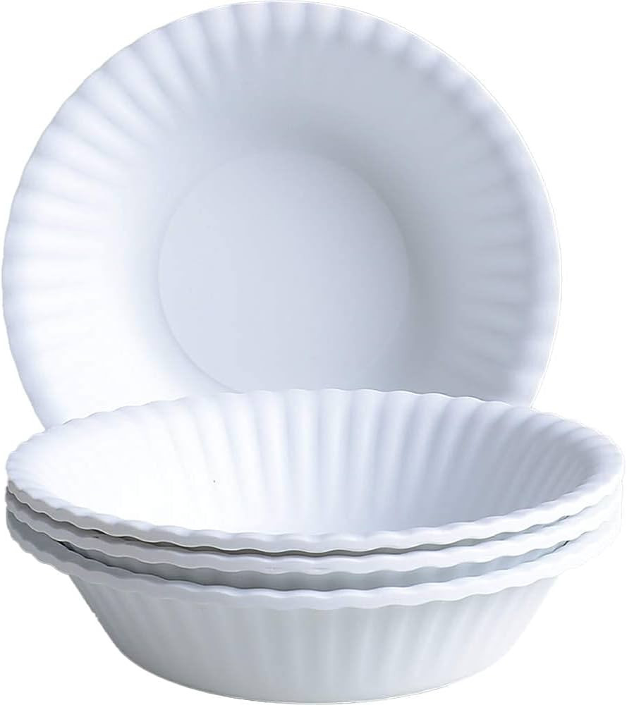 180 Degrees White, Reusable Paper Bowls, 6 Inch Melamine, Set of 4 | Amazon (US)