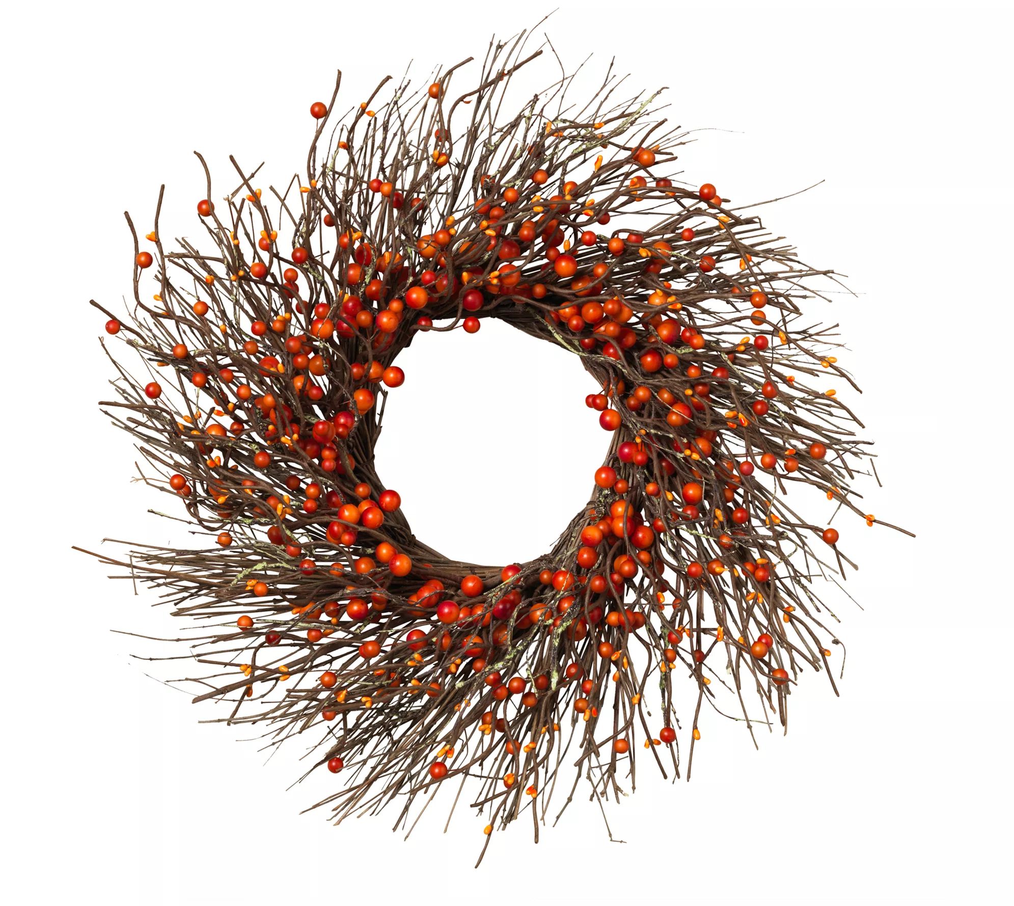 Dried Twig and Fall Berries Wreath by Gerson Co. - QVC.com | QVC
