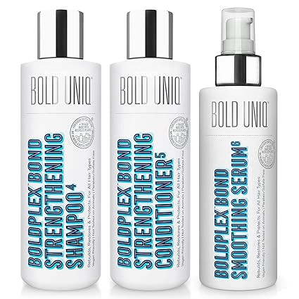 BOLD UNIQ BoldPlex Shampoo, Conditioner and Leave-In Serum Kit - Repair and Hydrate for Dry, Dama... | Amazon (US)