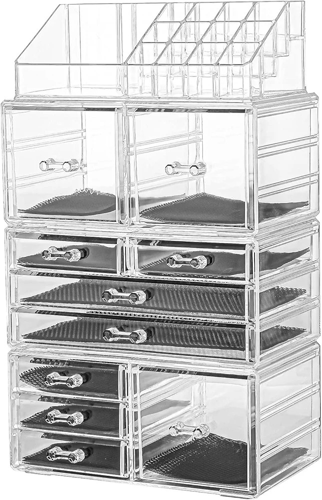 Sooyee Makeup Organizer,Make Up Organizer Stands,Acrylic Makeup Storage 10 Makeup Drawer Organize... | Amazon (US)