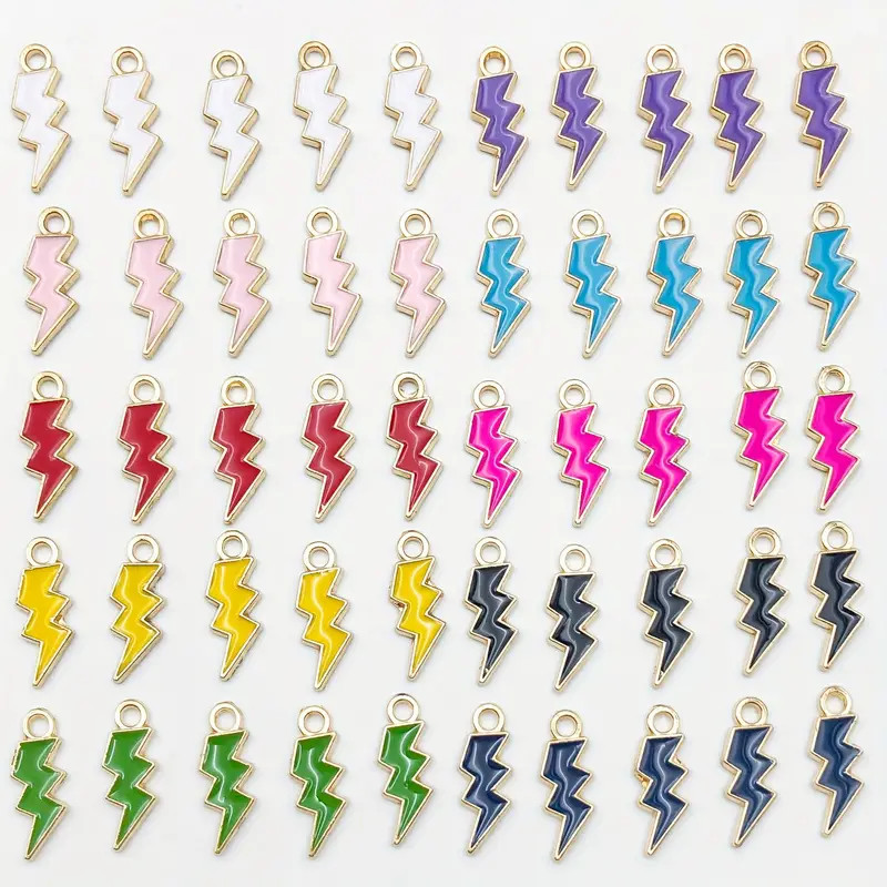 Random Mixed Enamel Colored Lightning Shape Charms Diy - Temu | Temu Affiliate Program