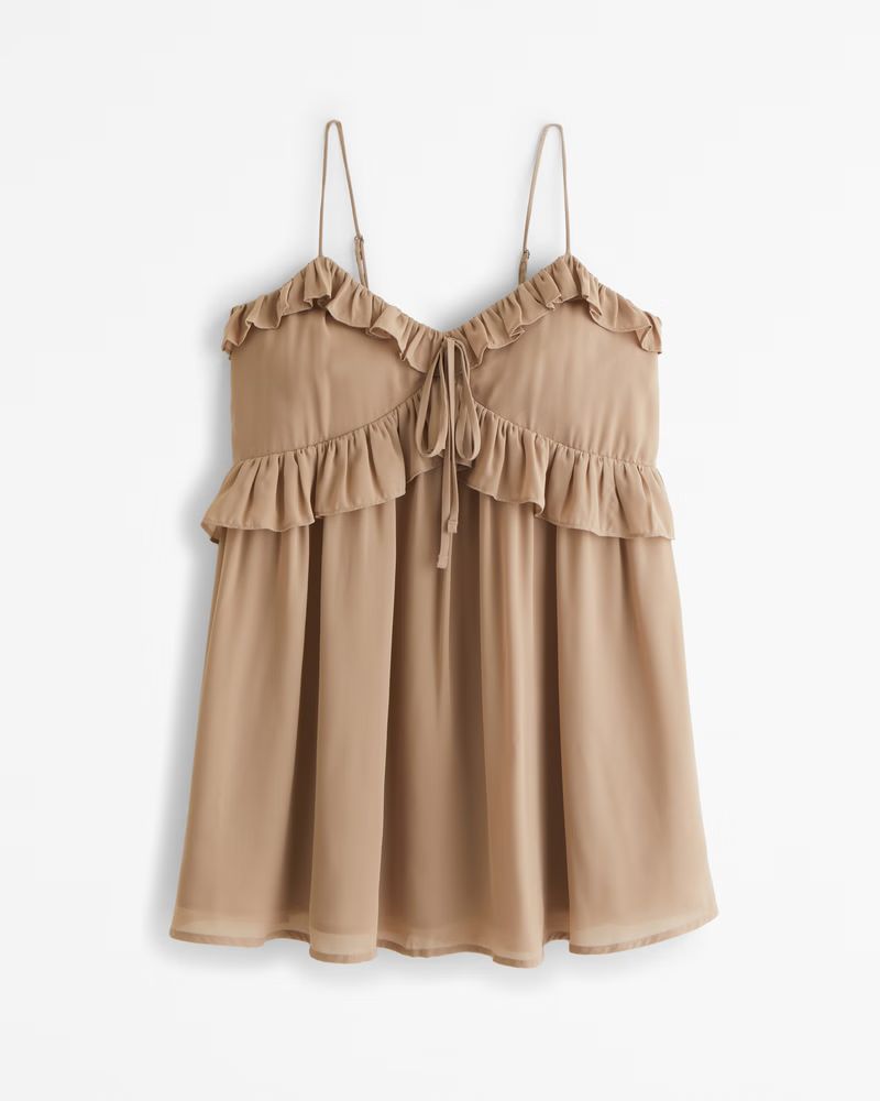 Ruffle Tie Mini Dress | Abercrombie & Fitch (US)