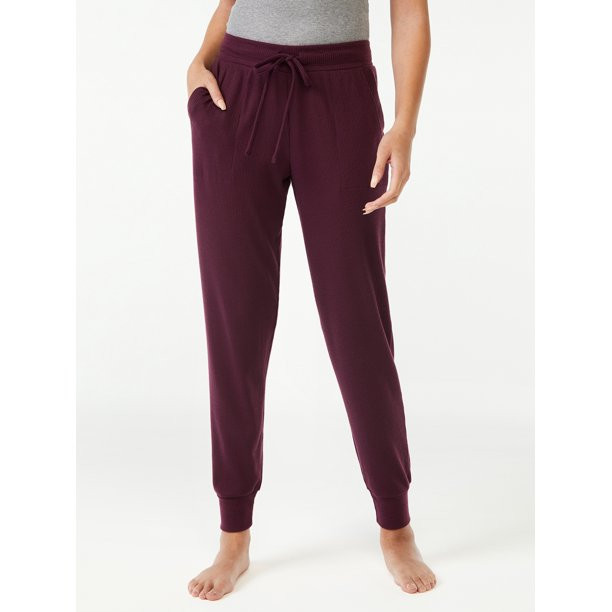 Joyspun Women's Hacci Knit Sleep Joggers, Sizes up to 3X - Walmart.com | Walmart (US)