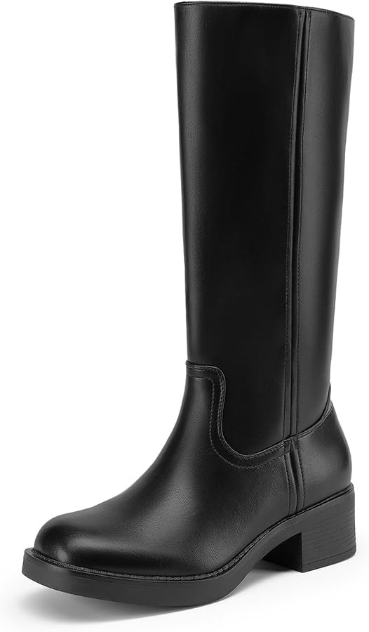 DREAM PAIRS Womens Knee High Boots Square Toe Platform Chunky Block Heel Banana Campus Boots for ... | Amazon (US)