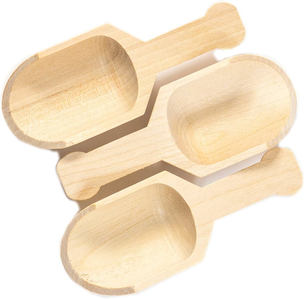 PW Scoop 4-10 Mini Wooden Scoops, 0.25" Height, 0.25" Width, 4" Length (Pack of 10), Small,Beige | Amazon (US)