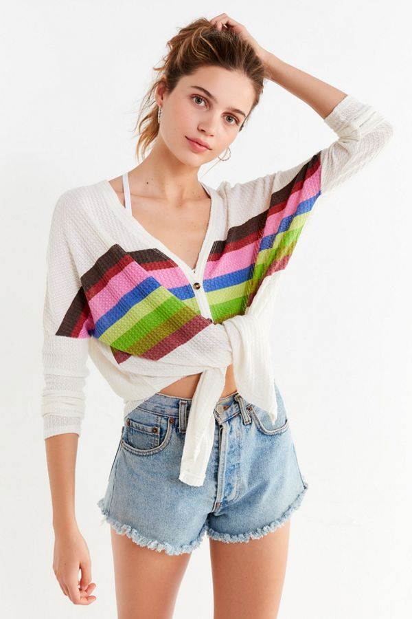 Out From Under Jojo Oversized Thermal Button-Front Top | Urban Outfitters (US and RoW)