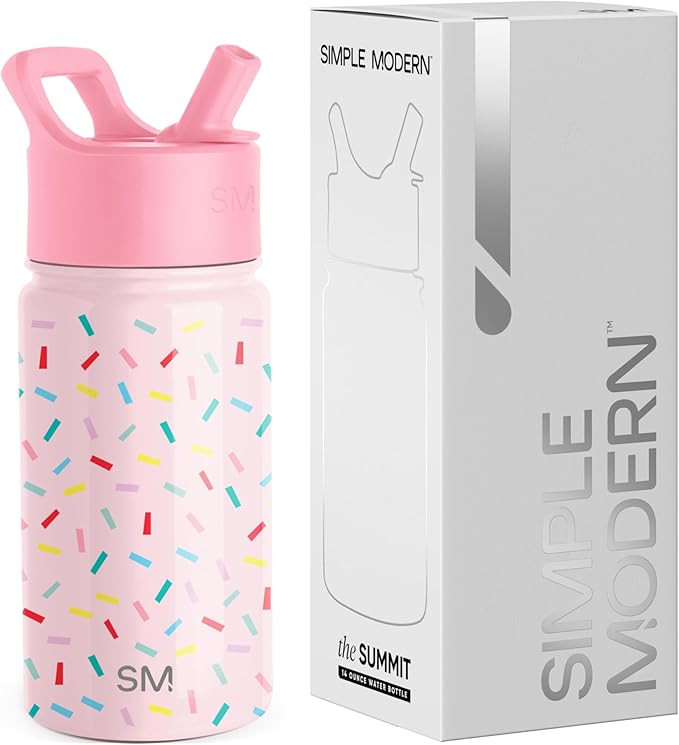 Simple Modern Kids Summit Water Bottle with Straw Lid | 14oz Stainless Steel Cup Insulated Tumble... | Amazon (US)