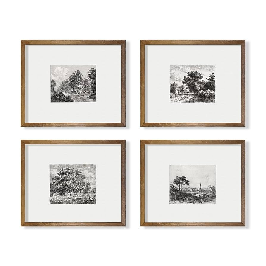 Boho French Country Aesthetic Botanical Set | Woodland Minimalist Black White Room Decor | Vintag... | Amazon (US)