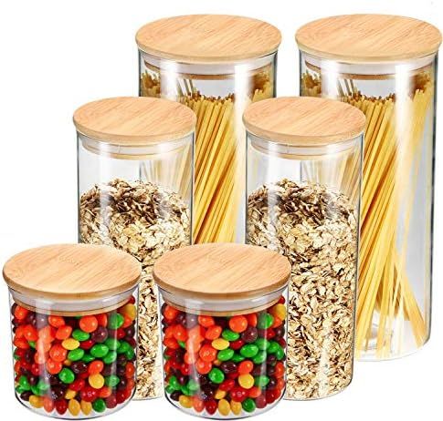 YULEER Airtight Food Storage Container, Glass Jars with Lids, Glass Jar for Serving Candy, Cookie... | Amazon (US)