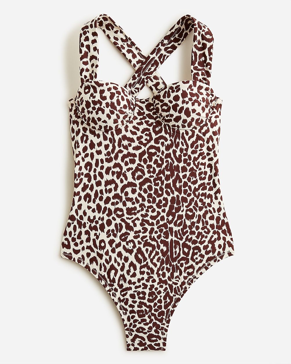 Ruched-cup one-piece in leopard print | J.Crew US