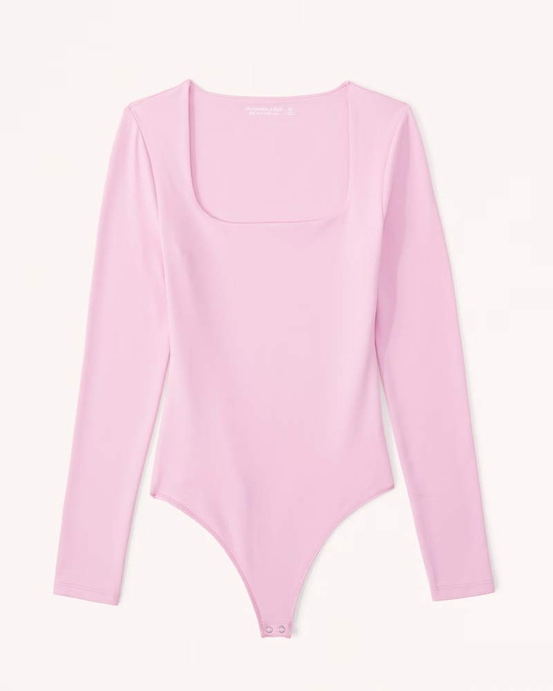Women's Long-Sleeve Seamless Fabric Soft Squareneck Bodysuit | Women's Tops | Abercrombie.com | Abercrombie & Fitch (US)