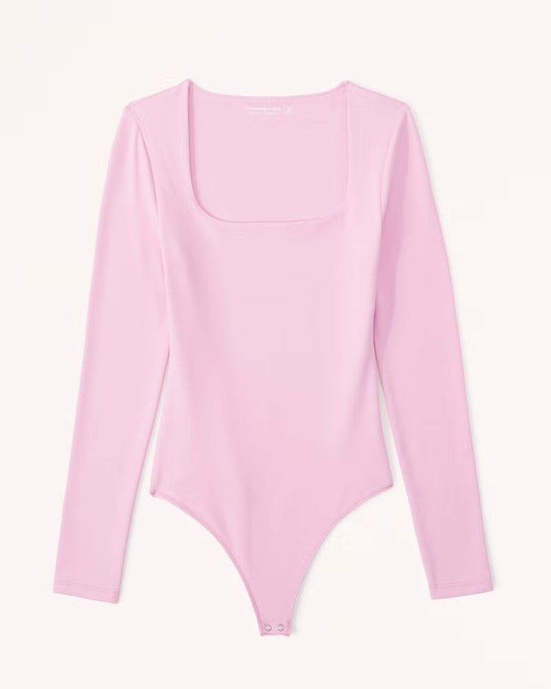 Women's Long-Sleeve Seamless Fabric Soft Squareneck Bodysuit | Women's Tops | Abercrombie.com | Abercrombie & Fitch (US)