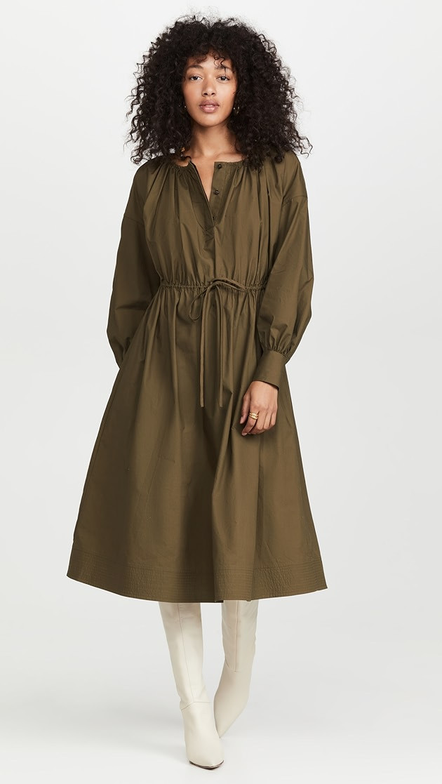 Cotton Poplin Balloon Sleeve Dress | Shopbop