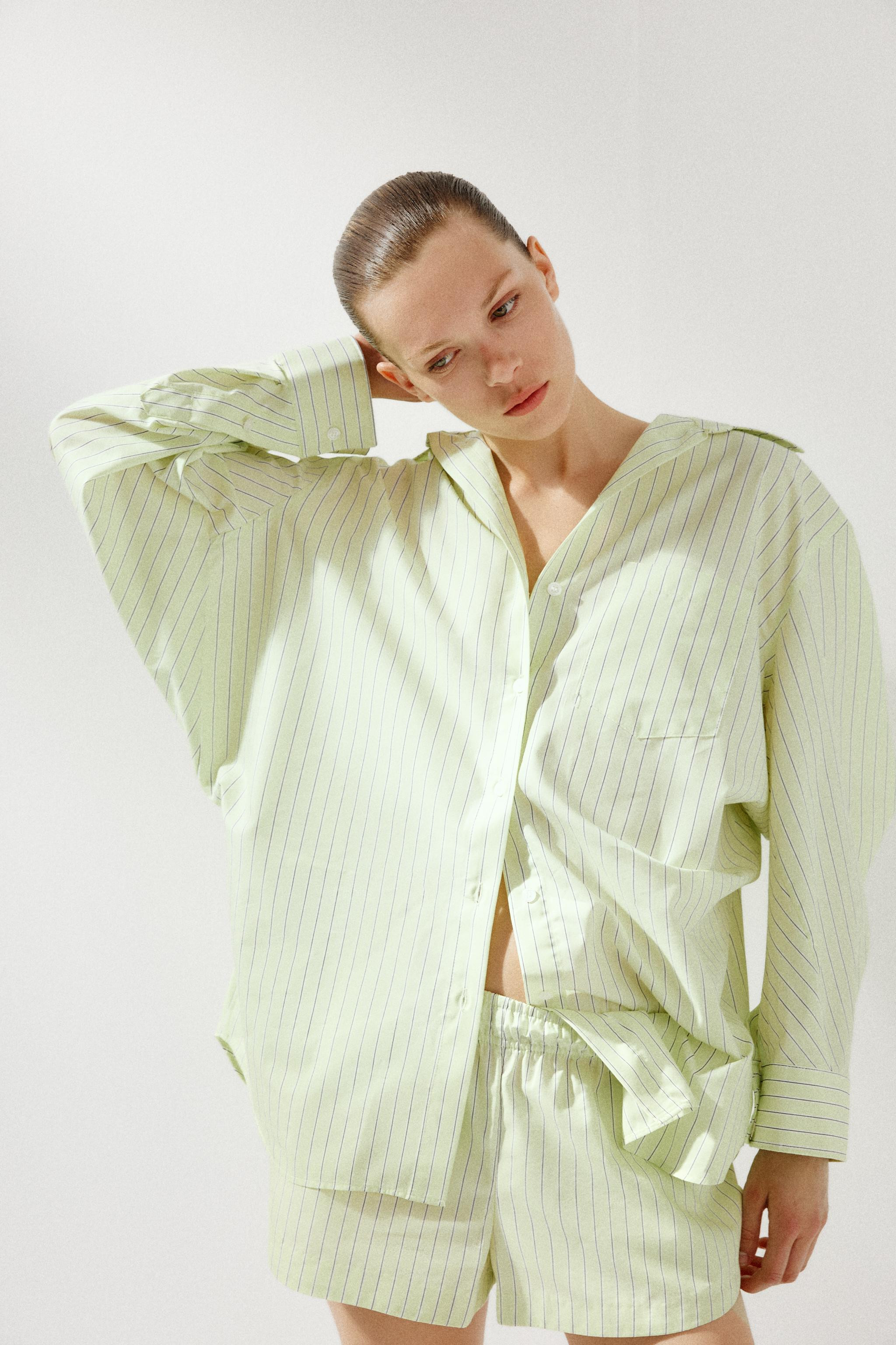 OVERSIZED STRIPED POPLIN SHIRT | Zara US