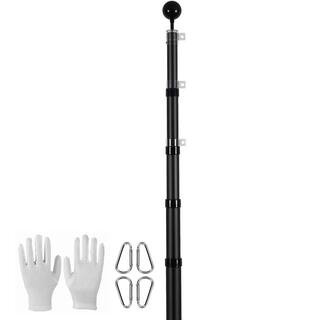 20 ft. Telescoping Flagpole Kit, Heavy Duty Aluminum Alloy In-Ground Flag Pole for Outside, 3 Dis... | The Home Depot