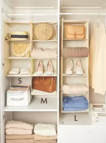 SHEIN Basic living 1pc Hanging Closet Storage Organizer 3 Size For Bag/Shoes/Clothes/Hat | SHEIN