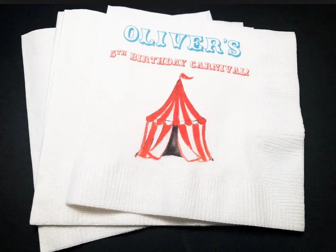 Carnival Birthday Party Come One Come All Greatest Event Personalized Cocktail, Luncheon or Dinne... | Etsy (US)