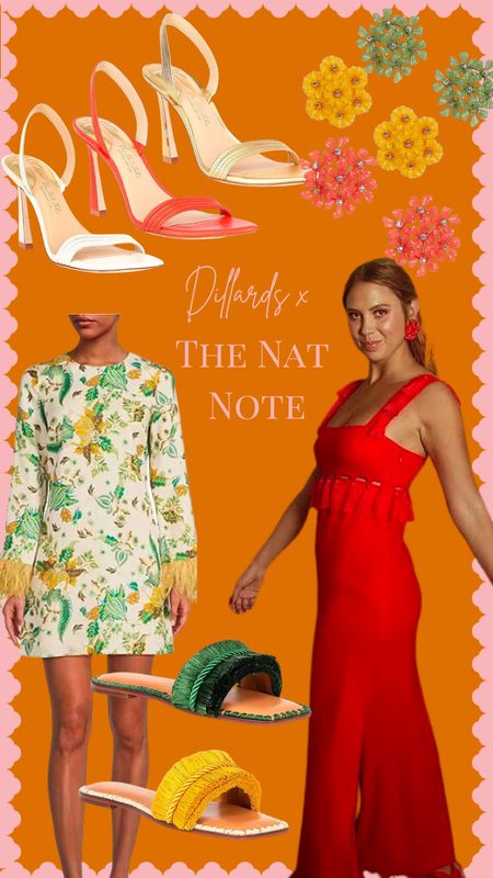 Dillard x The Nat Note 
House of Colour autumn
#hocautumn
Tassel dress, cutout dress, feather dress, flower earrings 

#LTKunder50 #LTKwedding #LTKunder100